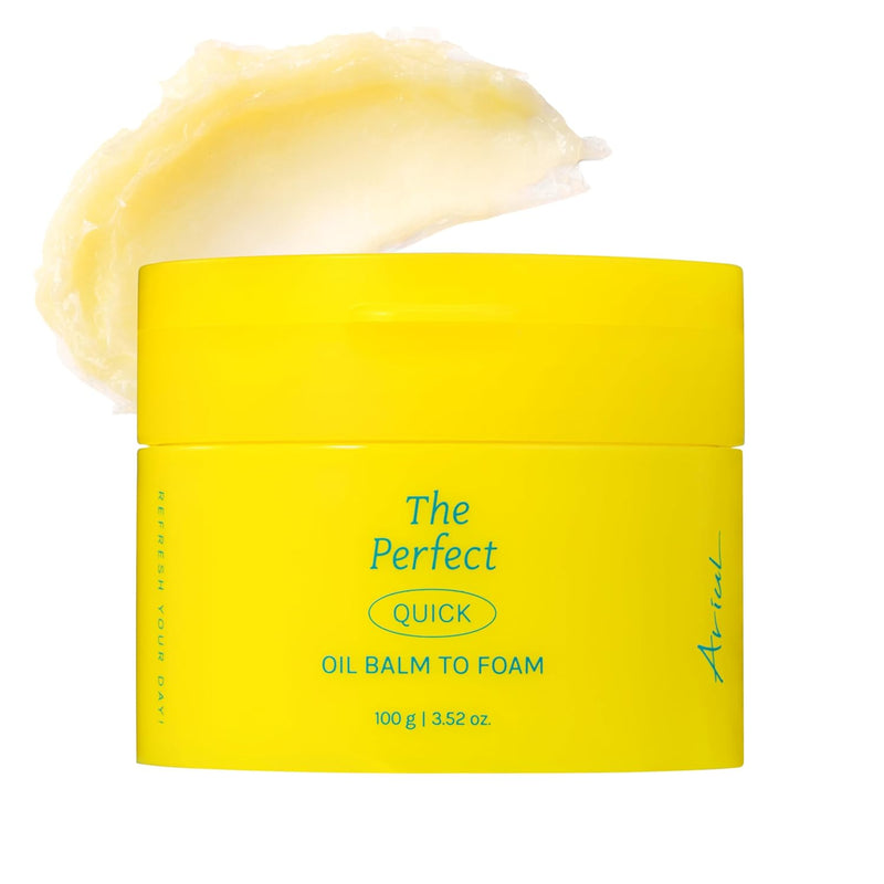 [Ariul] The Perfect Quick Oil Balm to Foam Cleanser – 3-in-1 Makeup Remover Cleansing Balm, Deep Pore Cleanser with Jojoba, Sunflower & Almond Oils, Korean Facial Cleanser (100g / 3.52 oz)