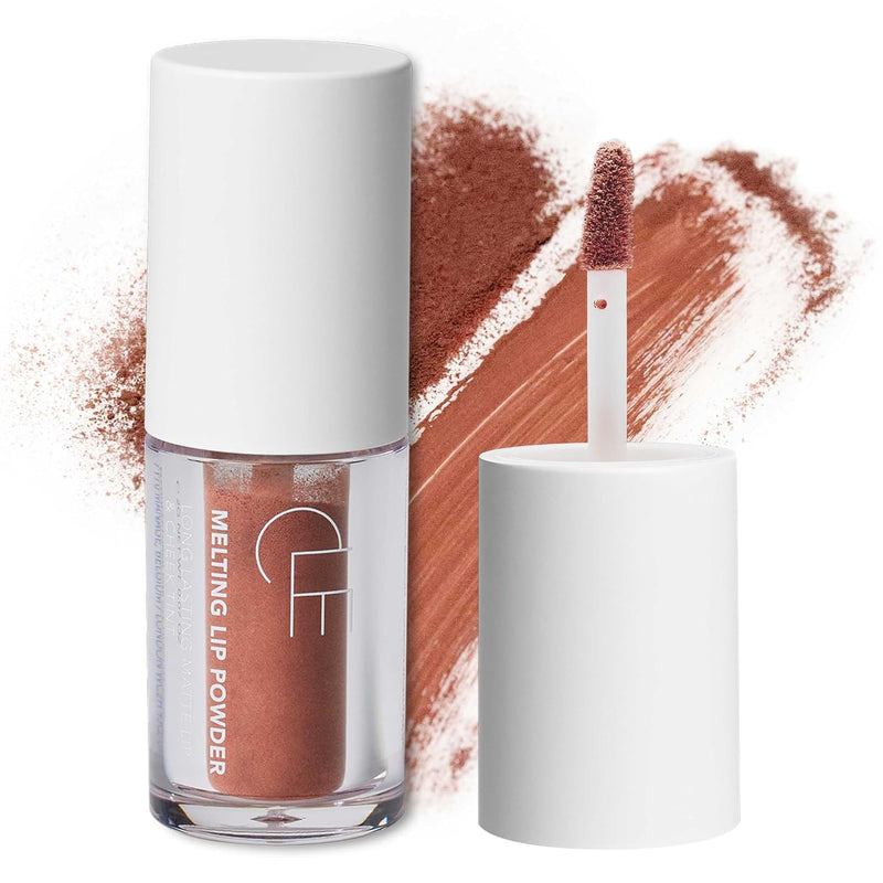[CLE] Melting Lip Powder - Lip Tint (Vegan, Cruelty Free, Paraben-Free) with Long-Lasting, Weightless Stain, Usable on Lips, Eyes and Cheeks, Matte Finish (Hot Choco / 0.07 oz)