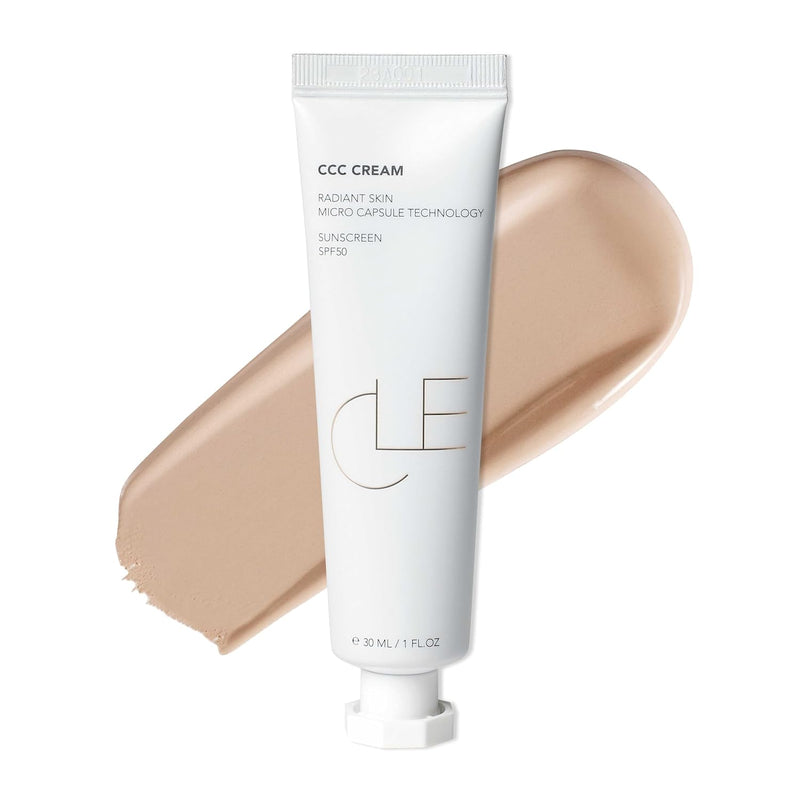 [CLE] Cosmetics CCC Cream (Neutral Medium Light 201 / SPF 50) - Color Correcting With Sunscreen - Lightweight, Hydrating Foundation - BB & CC Hybrid - Light to Medium Coverage - 1 fl oz
